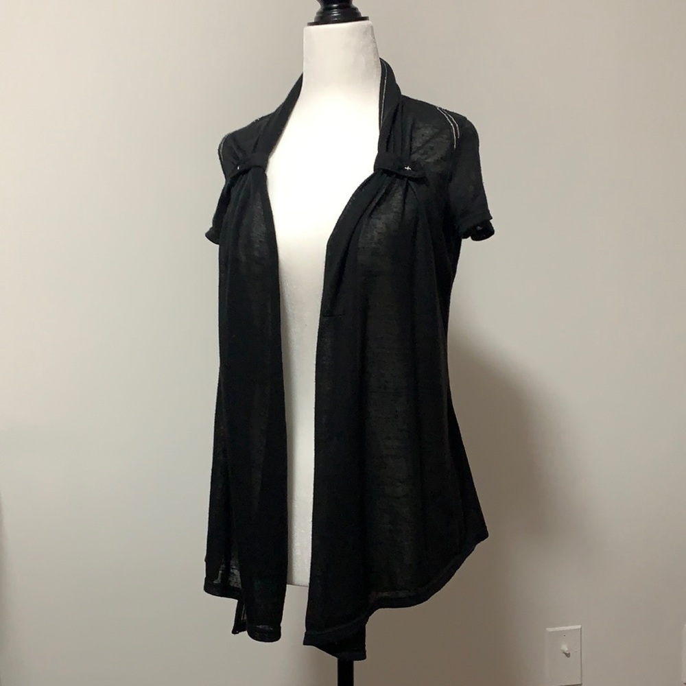 Vintage LMV Short-Sleeve Open Front Cardigan